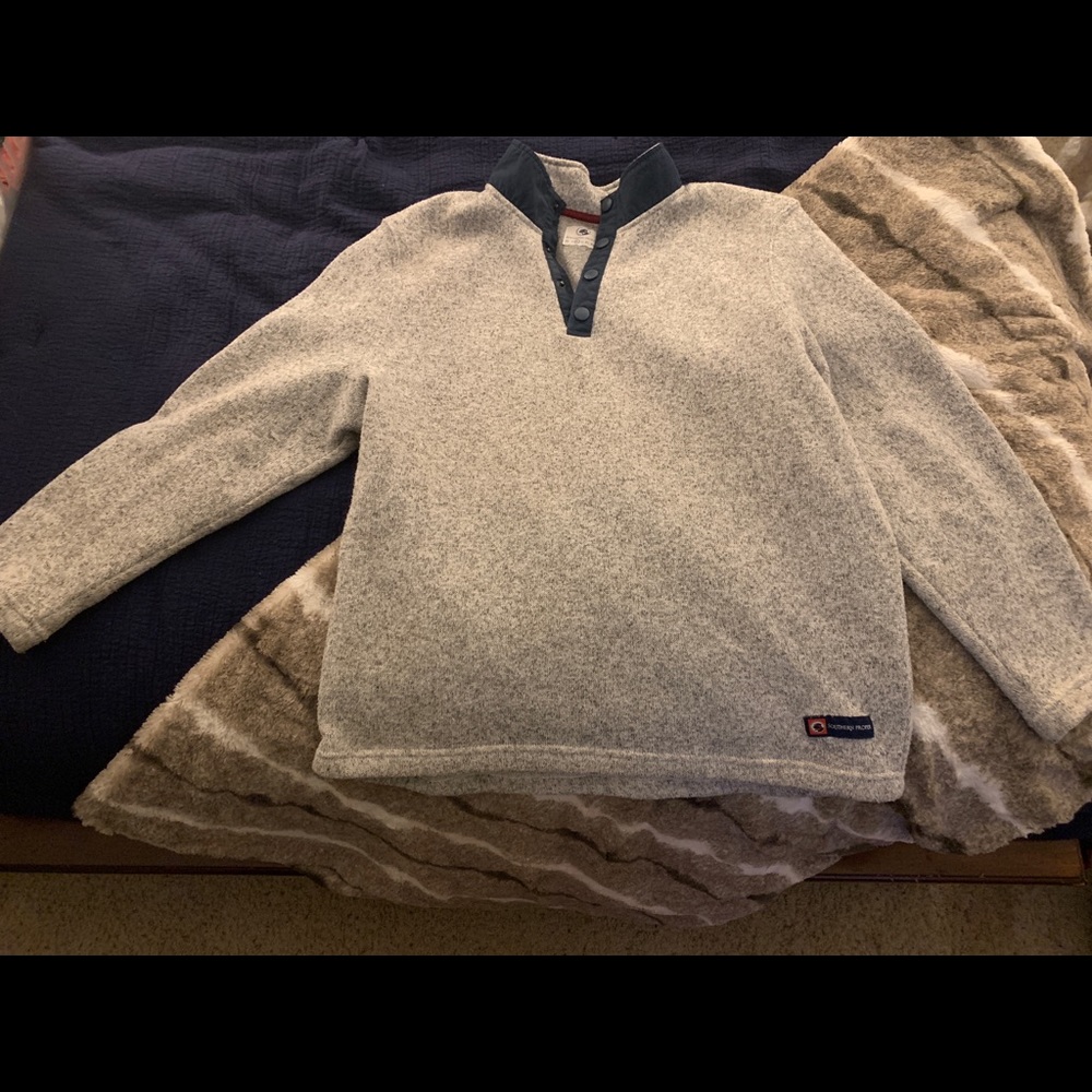 Southern Proper Getty Fleece Gray Pullover